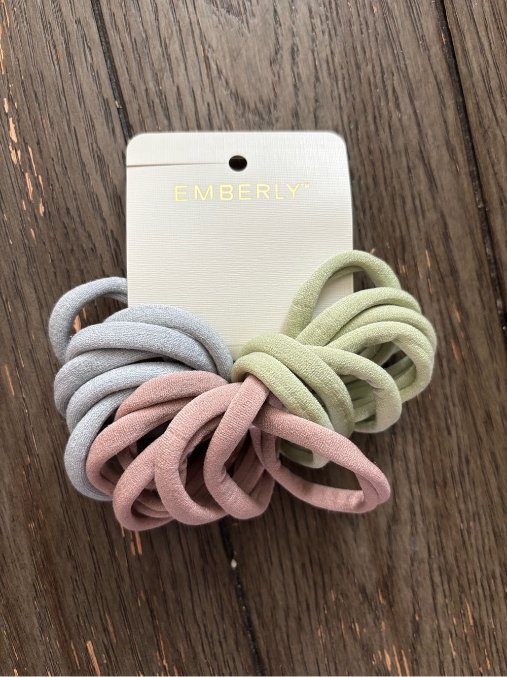Emberly Soft Stretch Hair Tie Set — Pink, Sage & Gray